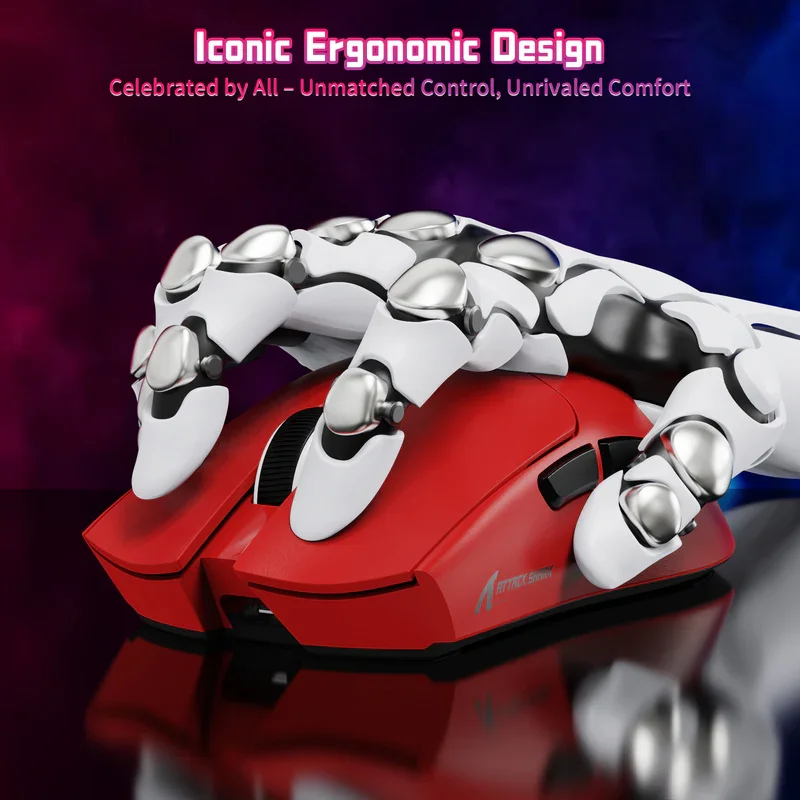 Mouse Gamer Sem Fio Tri-mode ATTACK SHARK X11 SE, 59g Leve, 22000 DPI, Sensor PixArt PAW3311, BT/2.4G/Com Fio, 2000W Cliques
