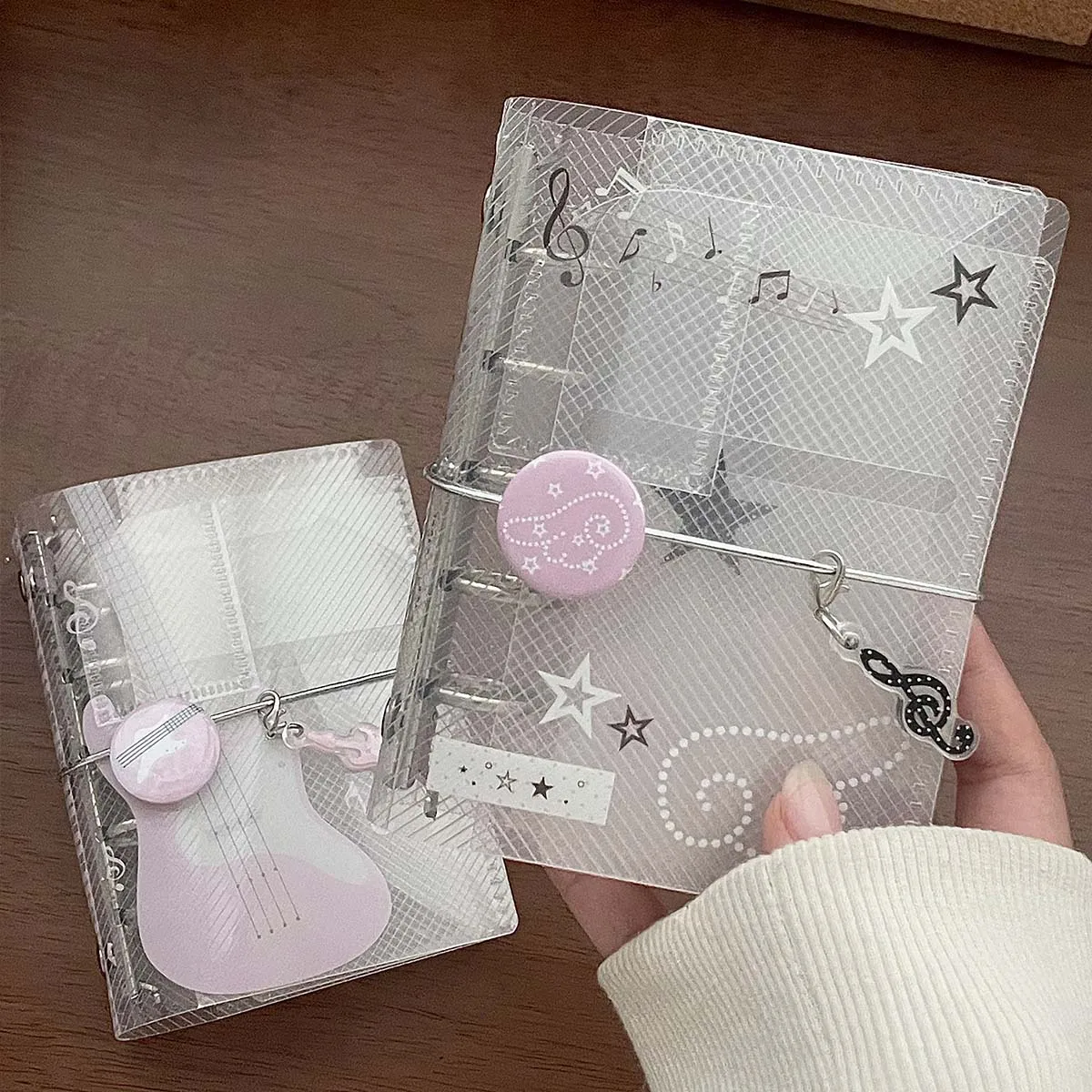 Tema musical m5 fichário caderno scrapbook sarja pp triplo com fecho de gravata álbum de fotos organizador de cartão planejador portátil Tema musical m5 fichário caderno scrapbook sarja pp triplo com fecho de gravata álbum de fotos organizador de cartão planejador portátil
