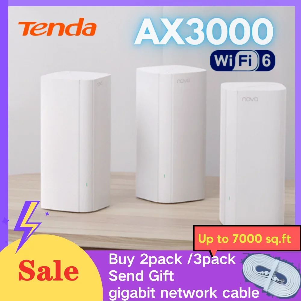 Sistema Mesh Wi-Fi 6 Tenda AX3000 EX/MX12 Roteador Sem Fio Wi-Fi 6 com alcance de até 7000 pés quadrados. Extensor de Alcance Wi-Fi WIFI 6 Mesh