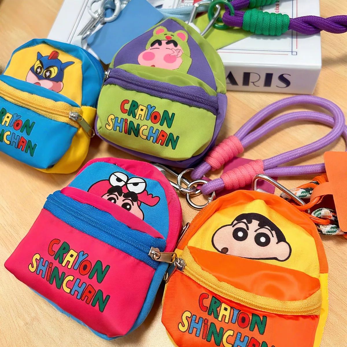 Crayon shin chan anime figuras dos desenhos animados do telefone móvel cordão carteira fone de ouvido caso saco de armazenamento saco protable chaveiro presente para criança