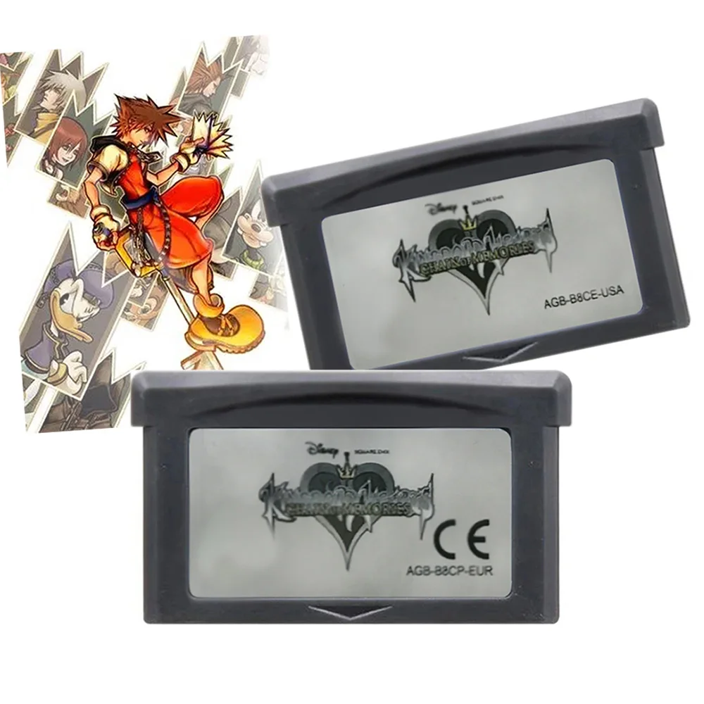 Cartucho de jogo GBA, cartão de console de videogame de 32 bits, série Kingdom Hearts, Chain Of Memories, versão EUA/EUR