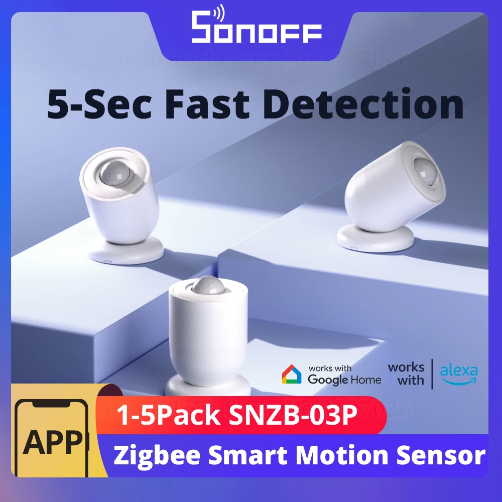 1-5PCS SONOFF SNZB-03P Sensor de Movimento Zigbee para Iluminação Inteligente e Segurança Residencial, Funciona com Alexa e Google Home via Hub Zigbee 1-5PCS SONOFF SNZB-03P Sensor de Movimento Zigbee para Iluminação Inteligente e Segurança Residencial, Funciona com Alexa e Google Home via Hub Zigbee