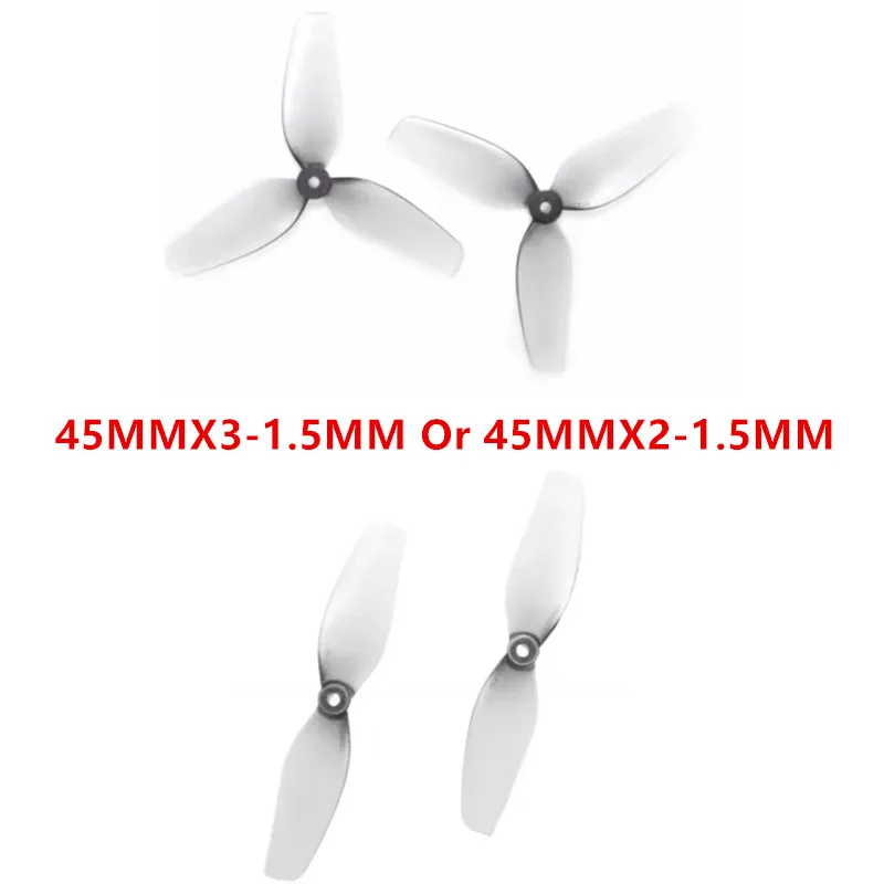 8cw 8ccw alta qualidade hqprop 45mmx2 2 lâminas ou 45mmx3 3 lâminas prop 45mm hélice para micro whoop fpv peças de drone de corrida