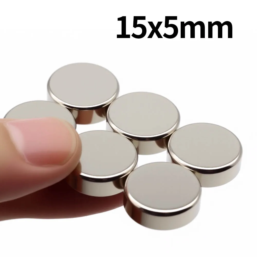 Ímã de neodímio super forte 15x5mm n35 ndfeb imanes magnéticos permanentes redondos ímãs poderosos ímã de geladeira