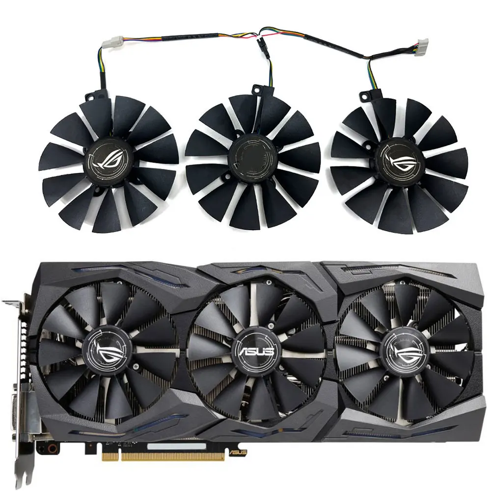 1 conjunto de ventilador gpu de 6 pinos ROG-STRIX-GTX1070-O8G-GAMING, para asus ROG-STRIX-GTX 1080、1080TI、1070TI、1070、1060 ventilador de resfriamento de placa de vídeo para jogos