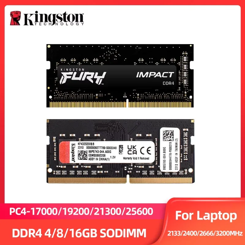 HyperX Fury DDR4 4GB 8GB 16GB Memória RAM para Laptop PC4 17000 19200 21300 25600 260Pin 1.2V 2133 2400 2666 3200Mhz Para Intel&AMD