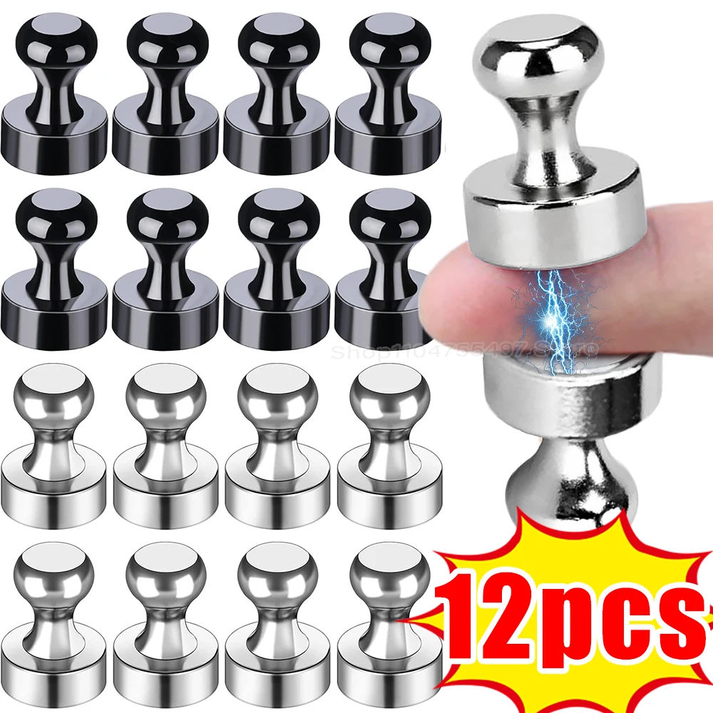 Alfinetes magnéticos de neodímio, ímãs fortes de metal, quadro branco, geladeira, durável, ímã de energia, alfinetes para escritório, escola