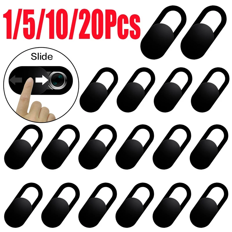 1-20 unidades de capa para webcam, protetor universal anti-espião para lente frontal de celular, iPad, iPhone, laptops, PC, tablet e smartphone, com fecho magnético.