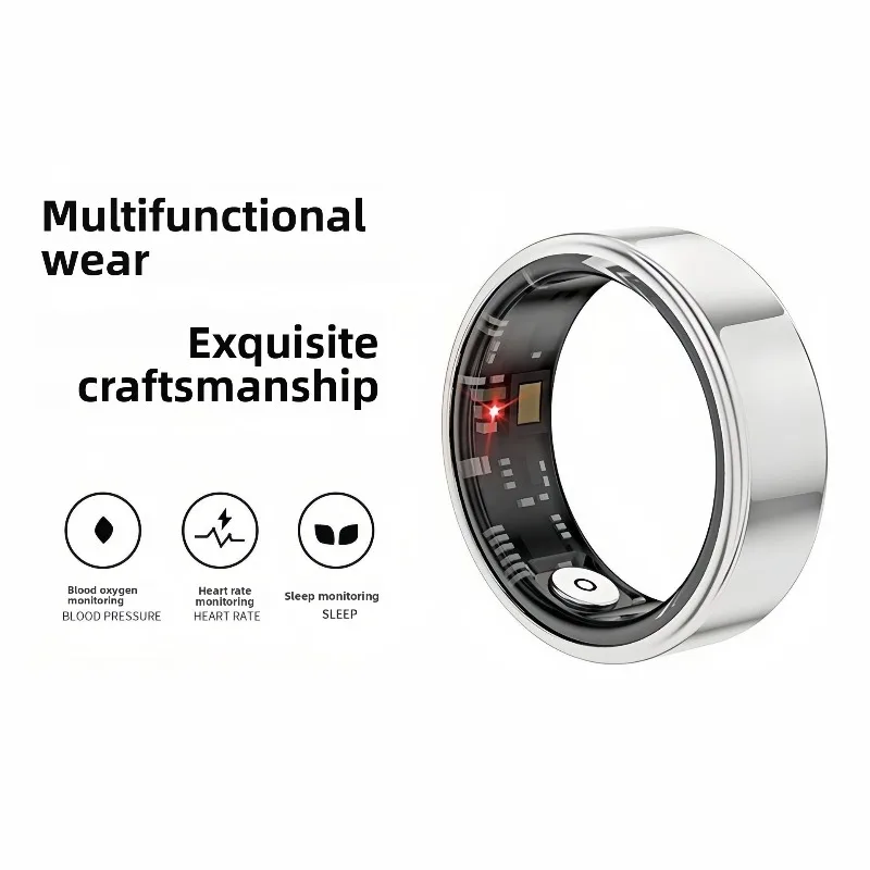 Anel Inteligente COLMI R09 2026 para Homens e Mulheres com Estojo de Carregamento, Monitor de Temperatura Corporal, Saúde e Sono para Telefone Xiaomi Samsung