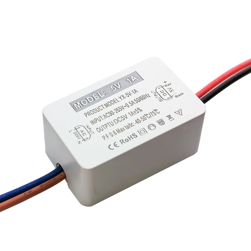 Fonte de alimentação led dc 5v transformador interruptor driver corrente saída 1a 2a adaptador para cctv AC110V-220V led driver 5w 10w