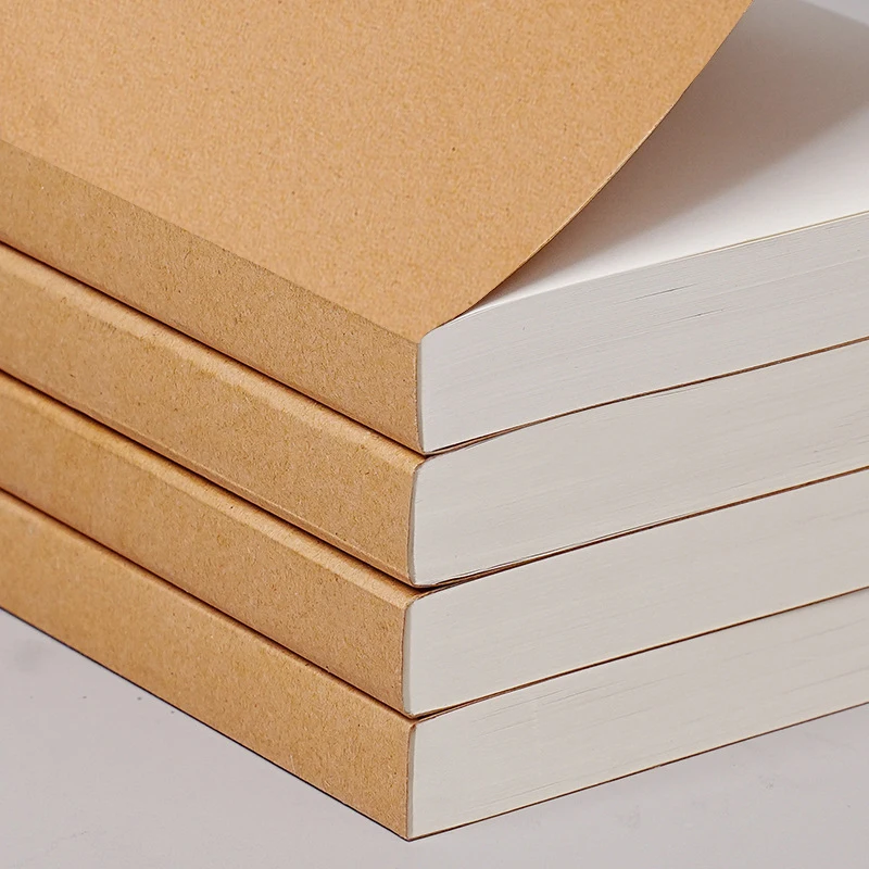 Cadernos a5/b5 engrossam 100 e 200 folhas/livro, capa kraft diy, diário em branco, livro de desenho, papelaria de estudo de escritório CS-076