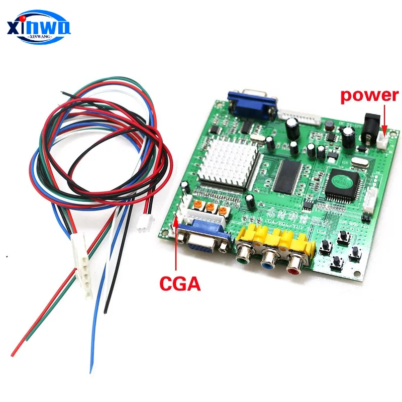 Gbs8200 rgb/cga/ega/yav para vga lcd hd placa conversora de sinal de vídeo com cabo verde pcb neo geo máquina de jogo de arcade Gbs8200 rgb/cga/ega/yav para vga lcd hd placa conversora de sinal de vídeo com cabo verde pcb neo geo máquina de jogo de arcade