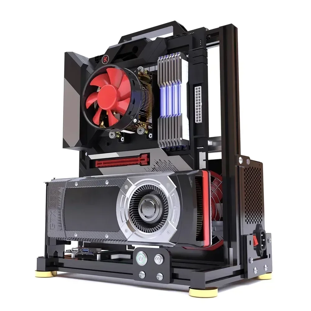 DIY ITX MATX ATX Open PC Case Frame Rack, MOD Criatividade Desktop Water/Air Cooler Armário de jogos DIY ITX MATX ATX Open PC Case Frame Rack, MOD Criatividade Desktop Water/Air Cooler Armário de jogos