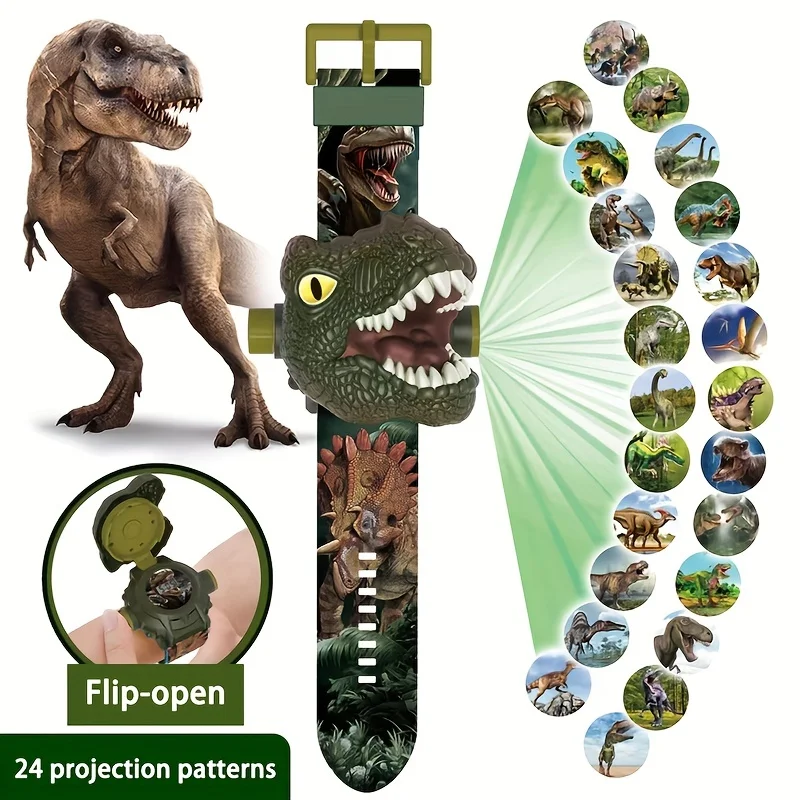 Relógio Projetor de Dinossauros Jurássicos com 24 Padrões