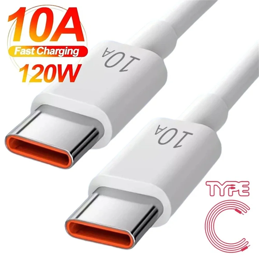 10a tipo c para tipo c cabo 120w carregador de telefone de carregamento super rápido cabo de dados usb c para samsung xiaomi huawei cabo de carregador rápido