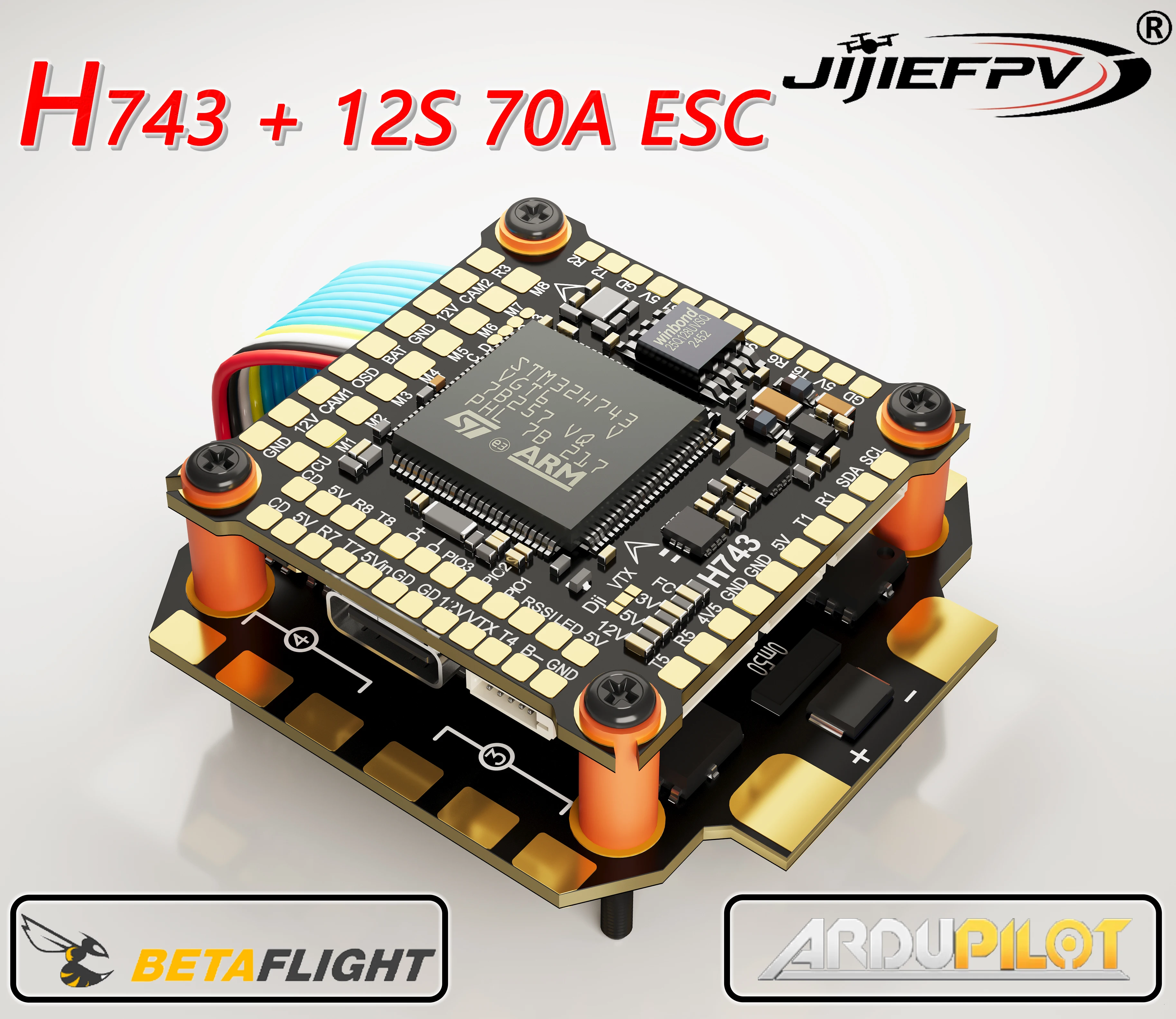 Controlador de Voo H743 com Suporte BetaFlight Ardupilot FC H743 Stack 12S 70A ESC 4 em 1 para Drone FPV Freestyle DJI RC de 5 polegadas Peça DIY Controlador de Voo H743 com Suporte BetaFlight Ardupilot FC H743 Stack 12S 70A ESC 4 em 1 para Drone FPV Freestyle DJI RC de 5 polegadas Peça DIY