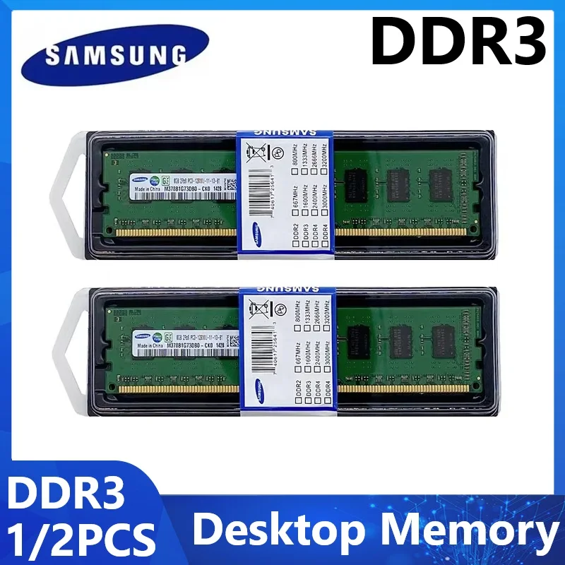 1/2 pces samsung ddr3 desktop memória ram 2gb 4gb 8gb desktops memoria 1866mhz 1600mhz 1333 240pin dimm ram pc3 1.5v memórias udimm