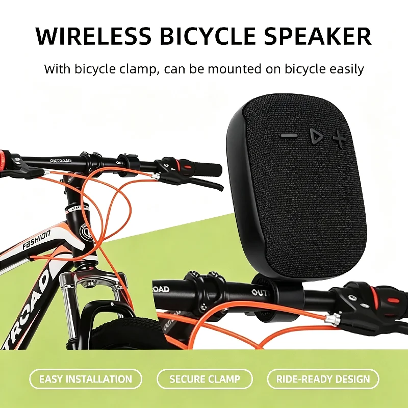 Caixa de Som Portátil para Bicicleta, Mini Subwoofer Bluetooth Sem Fio à Prova d'Água, Bocina, Coluna de Som