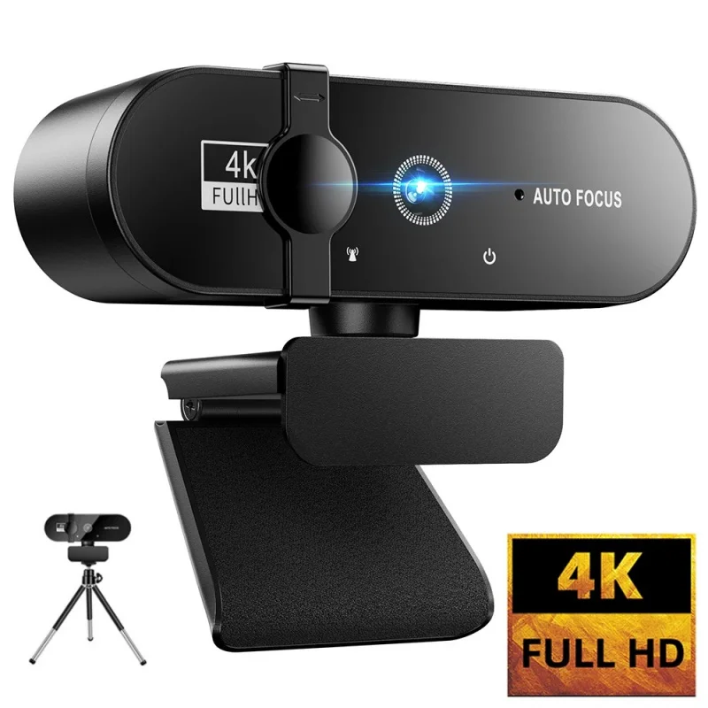 Webcam 8K/4K/2K USB para Laptop, Câmera Mini 1080P com Microfone, Webcam para Conferências com Tripé de Presente e Foco Automático Webcam 8K/4K/2K USB para Laptop, Câmera Mini 1080P com Microfone, Webcam para Conferências com Tripé de Presente e Foco Automático
