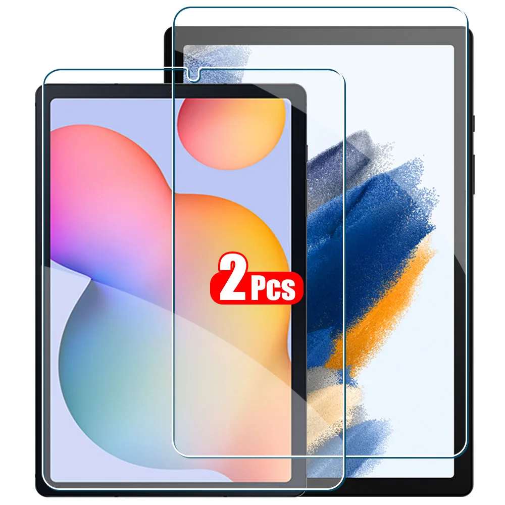 2 pçs protetor de tela de vidro temperado para samsung galaxy tab s8 ultra plus s6 lite s7 fe a7 lite a8 s9 a9 tablet acessórios filme