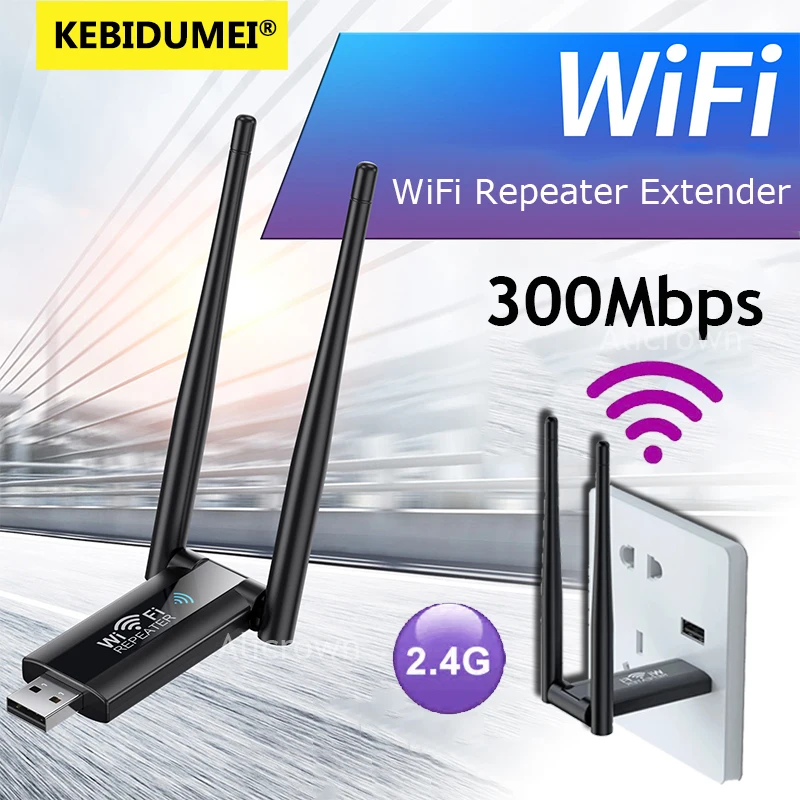 Amplificador de sinal wi-fi sem fio usb 300mbps 2.4g wifi repetidor extensor impulsionador roteador wi-fi de longo alcance extensão de rede doméstica