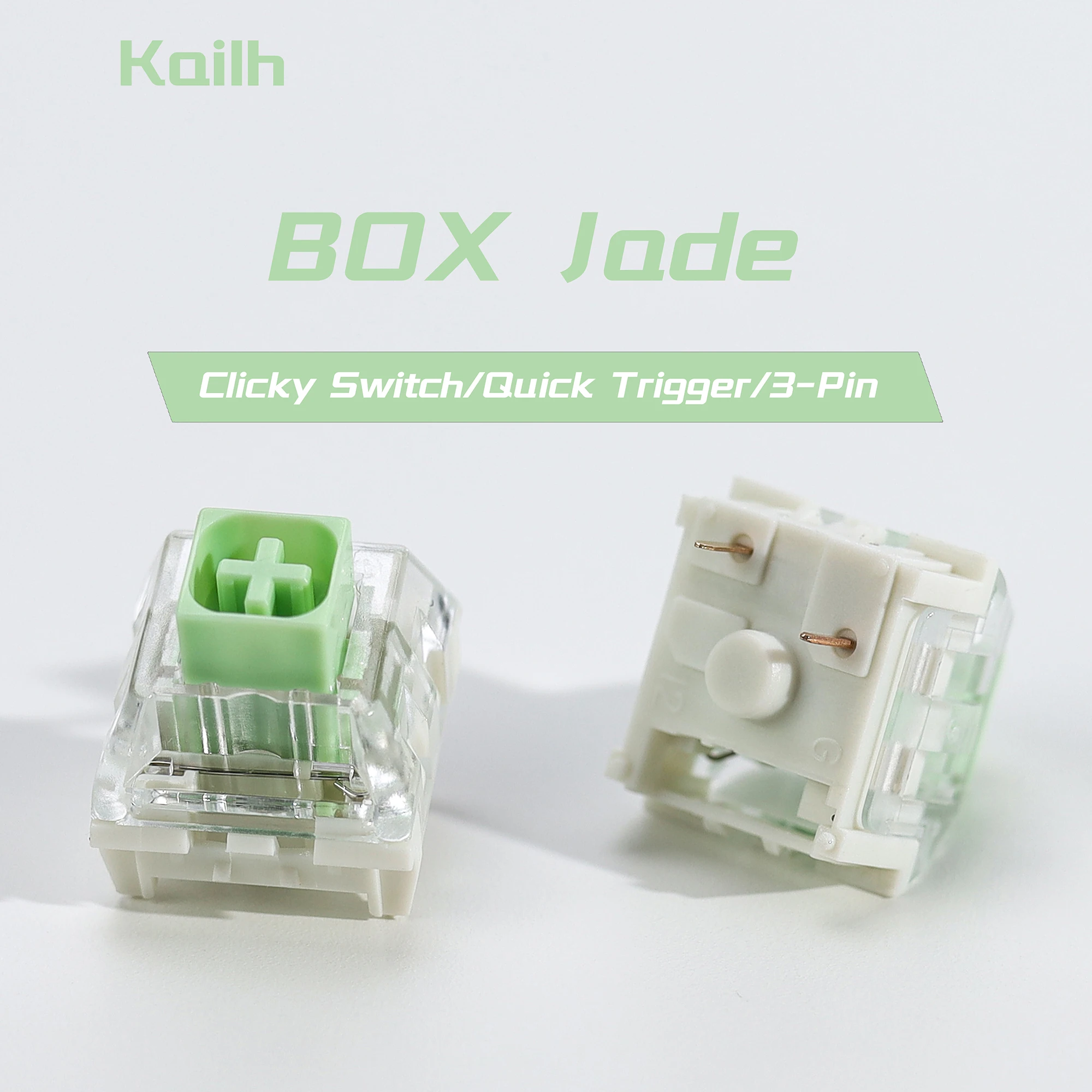 Switch Kailh Box Jade 3-Pin 50gf Clicky Tátil MX RGB SMD Pré-Lubrificado para Kit de Teclado Mecânico Gamer Personalizado