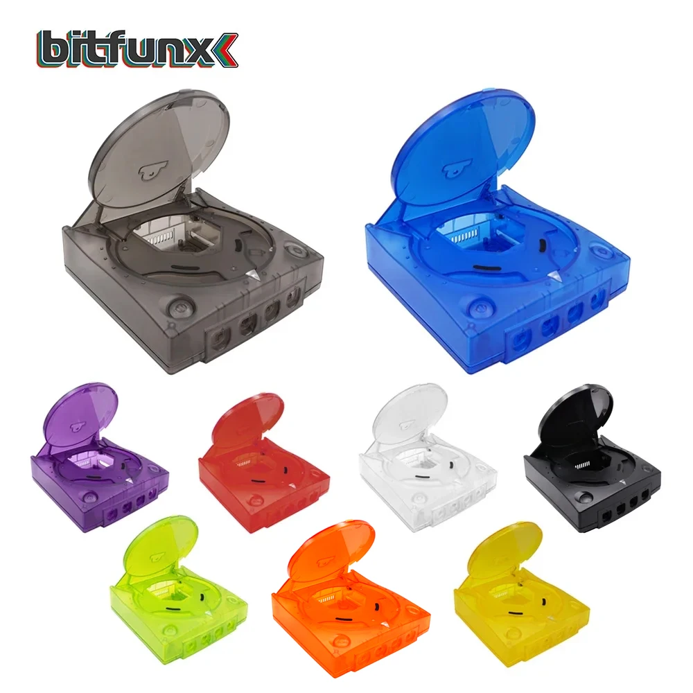 Bitfunx substituição de plástico escudo translúcido caso para sega dreamcast dc retro console de videogame caixas transparentes