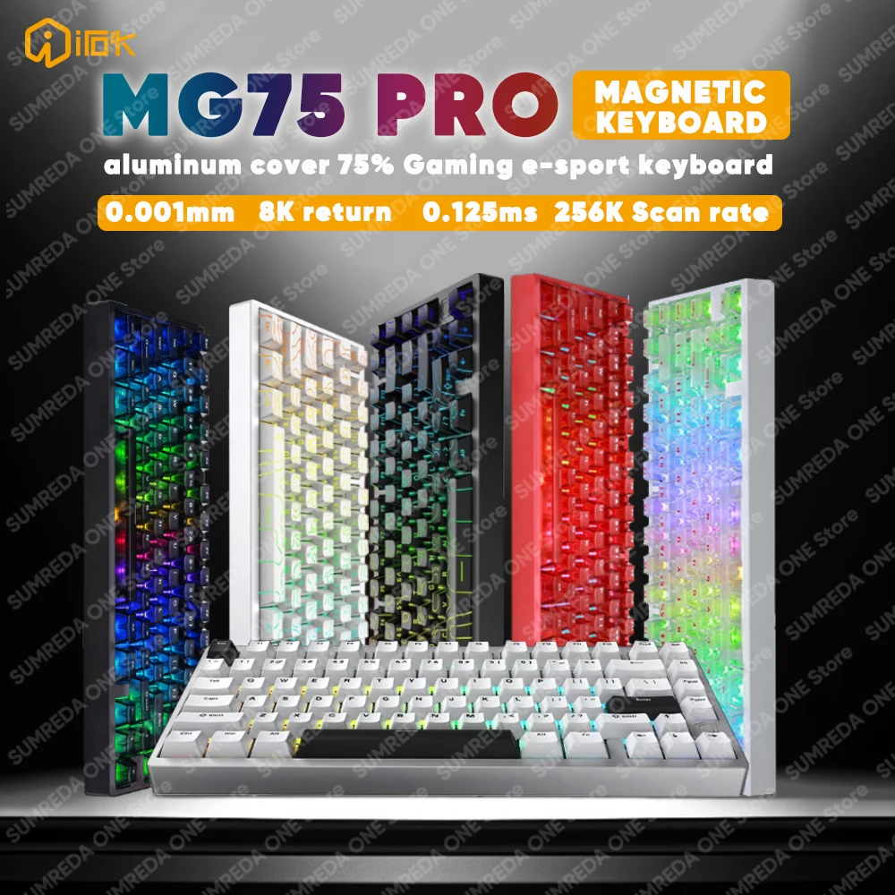 Irok mg75 pro mg75 max alumínio magnético gaming computador teclado mecânico 75% gatilho rápido 8k rgb hotswap gamer keeyboard