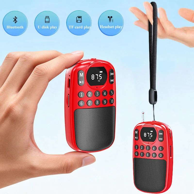 Mini Rádio FM Portátil, Receptor Digital com Tela HD, Caixa de Som Bluetooth, Reprodutor de Música MP3 Sem Fio com Suporte para Cartão TF e USB Mini Rádio FM Portátil, Receptor Digital com Tela HD, Caixa de Som Bluetooth, Reprodutor de Música MP3 Sem Fio com Suporte para Cartão TF e USB