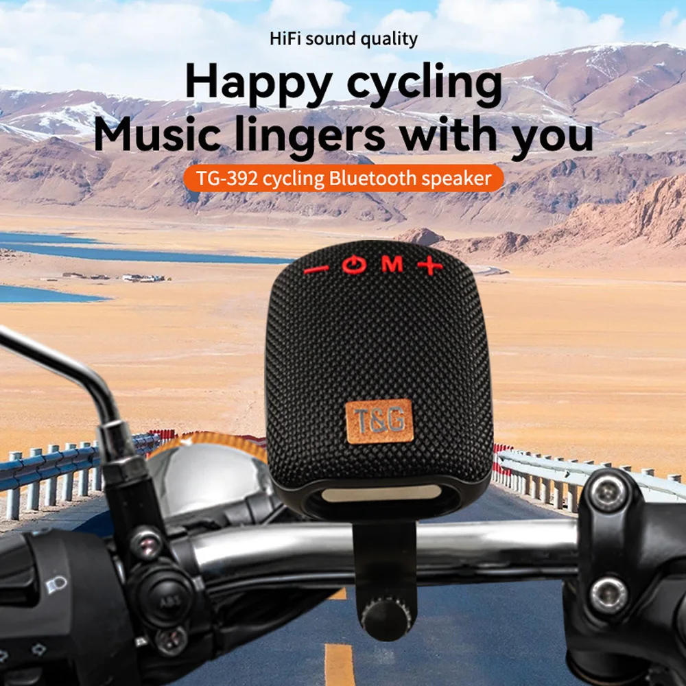 Bicicleta ao ar livre alto-falante bluetooth portátil sem fio caixa de som recarregável guiador alto-falante à prova dwaterproof água bluetooth tg392