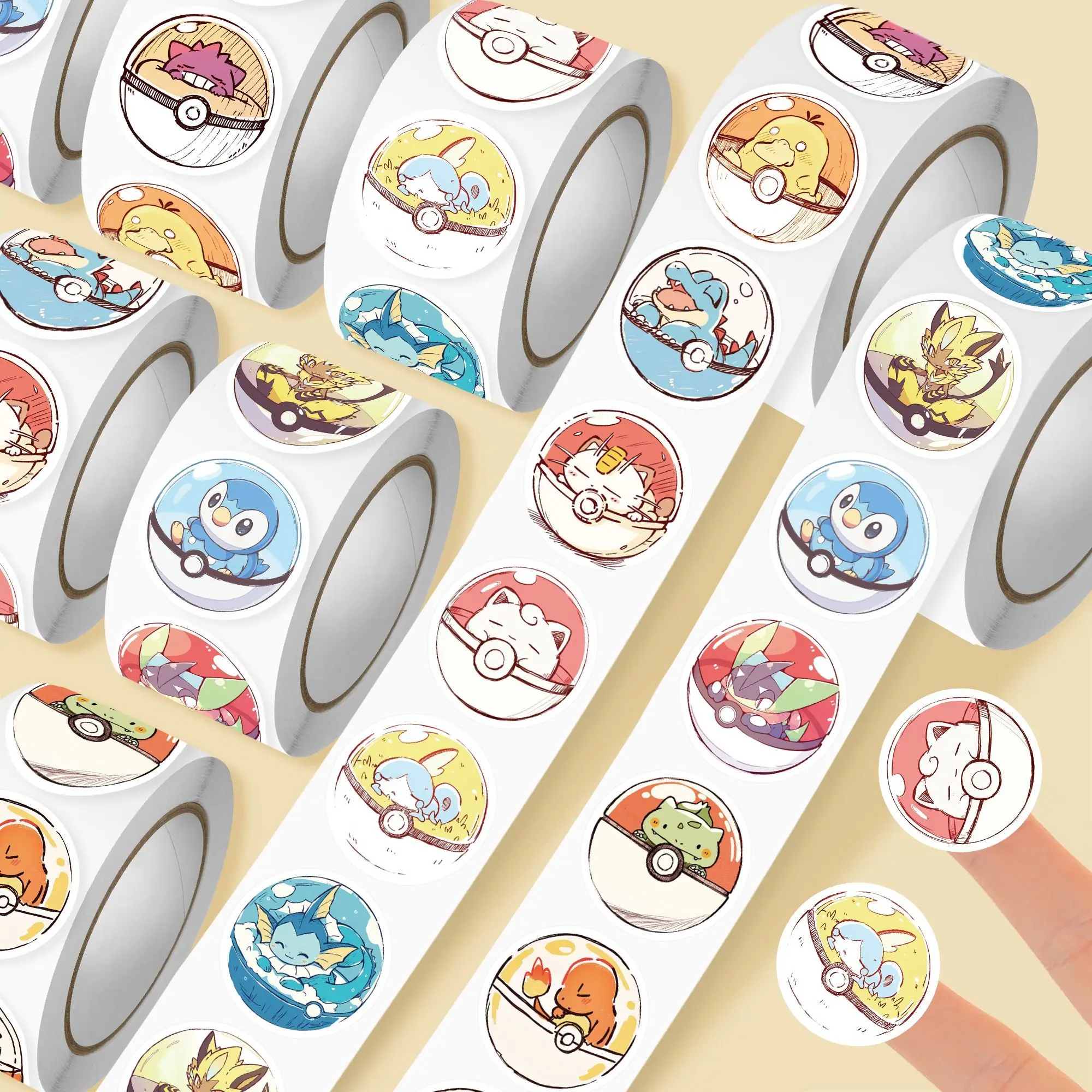 2000 adesivos Pokémon Poké Ball, adesivos decorativos de desenho animado de Pokémon fofos para planner de mesa e caderno