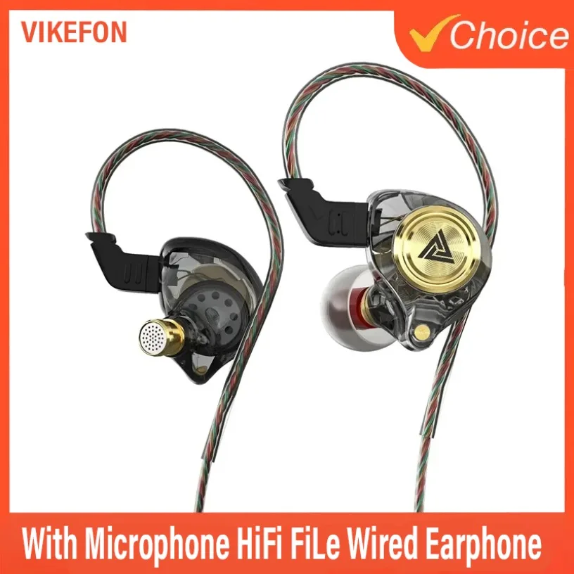 Qkz ck5 file fone de ouvido com fio profissional jogos e esportes com cancelamento de ruído fones de ouvido com microfone alta fidelidade música