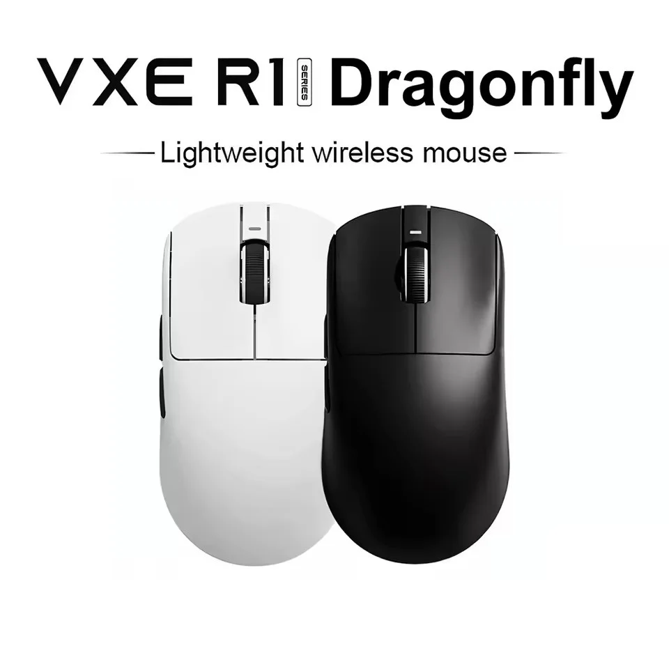 Mouse Gamer VXE Dragonfly R1 Series, Mouse Sem Fio 2.4G Recarregável, Leve e Ergonômico, Mouse Sem Fio Esportivo Paw3395