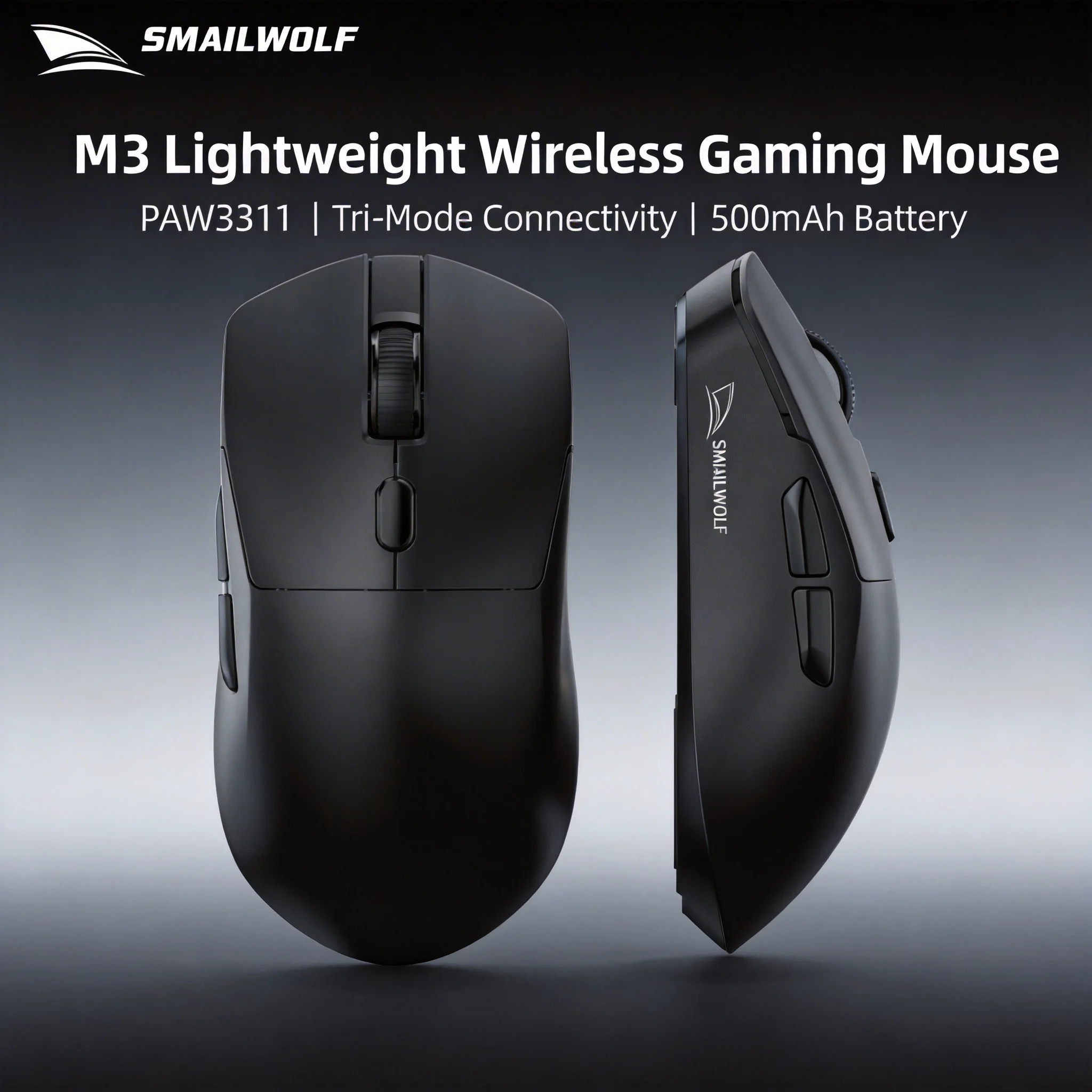 Mouse Sem Fio SMAILWOLF M3 PRO Bluetooth Três Modos para Jogos E-sports Laptop Desktop PAW3311 Leve para FPS Mouse Sem Fio SMAILWOLF M3 PRO Bluetooth Três Modos para Jogos E-sports Laptop Desktop PAW3311 Leve para FPS