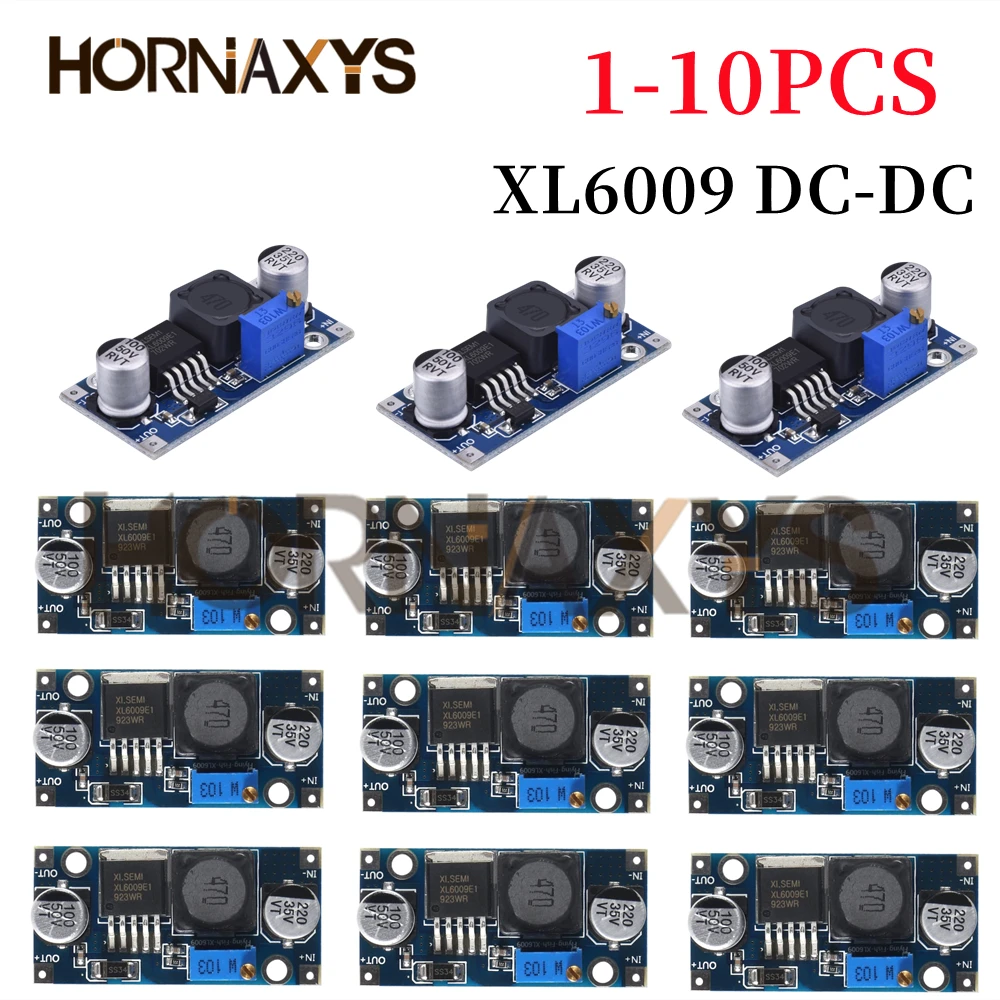1-10 pces xl6009 4a conversor de impulso aumentar ajustável 15w 5-32v a 5-50v DC-DC módulo de fonte de alimentação lm2577 módulo step-up