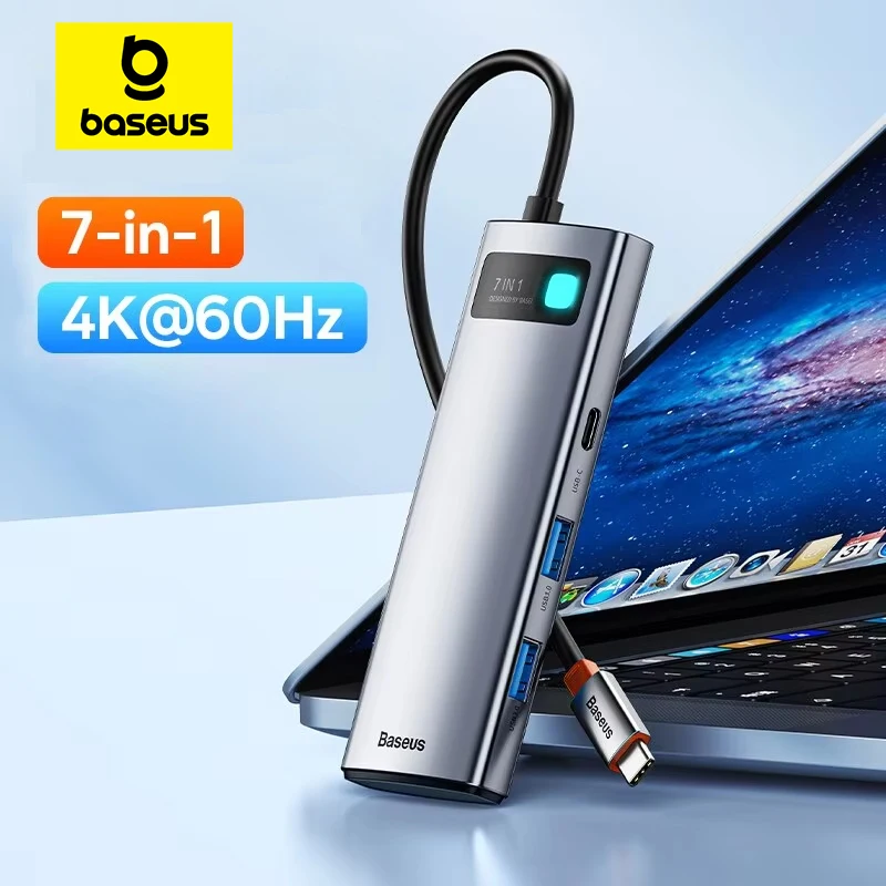 Baseus-USB C HUB para Macbook, Gen 2, 4K, 60Hz, HDMI, 3 USB 3.0, PD, 100W, Tipo C Port, SD, Leitor de Cartão TF para Macbook, iPad, M2, M1 vapor Deck