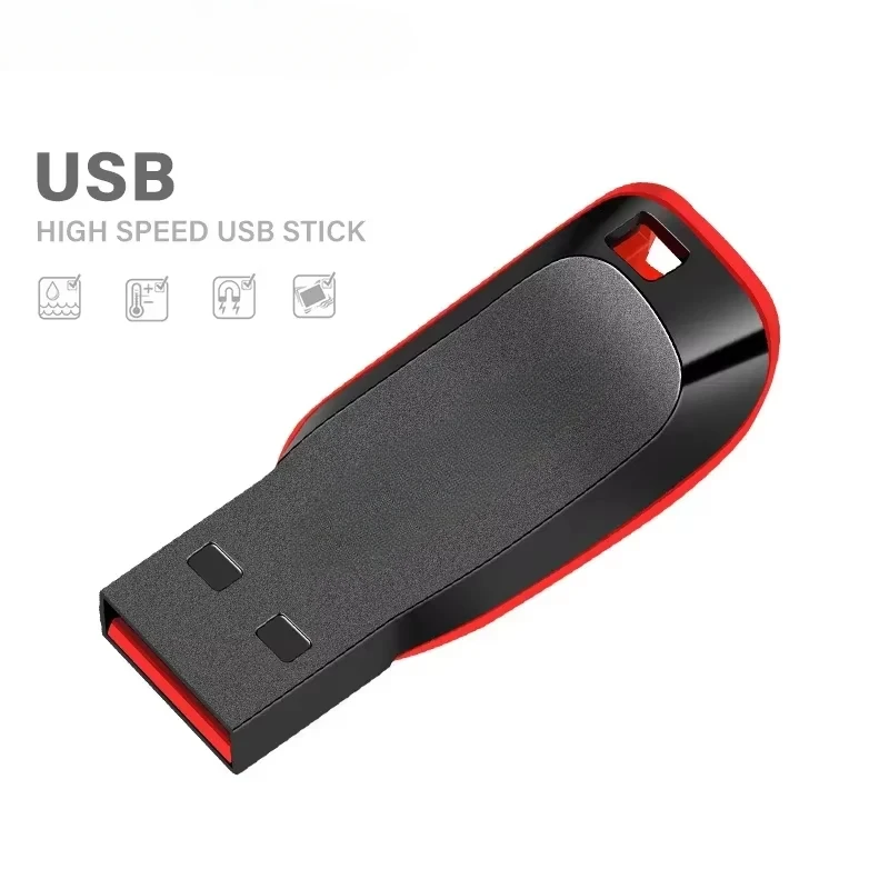 Pen Drive USB Original de Alta Velocidade 128GB Preto com Chaveiro Bônus, Pen Drive de 64GB, 32GB, Presente Corporativo 16GB