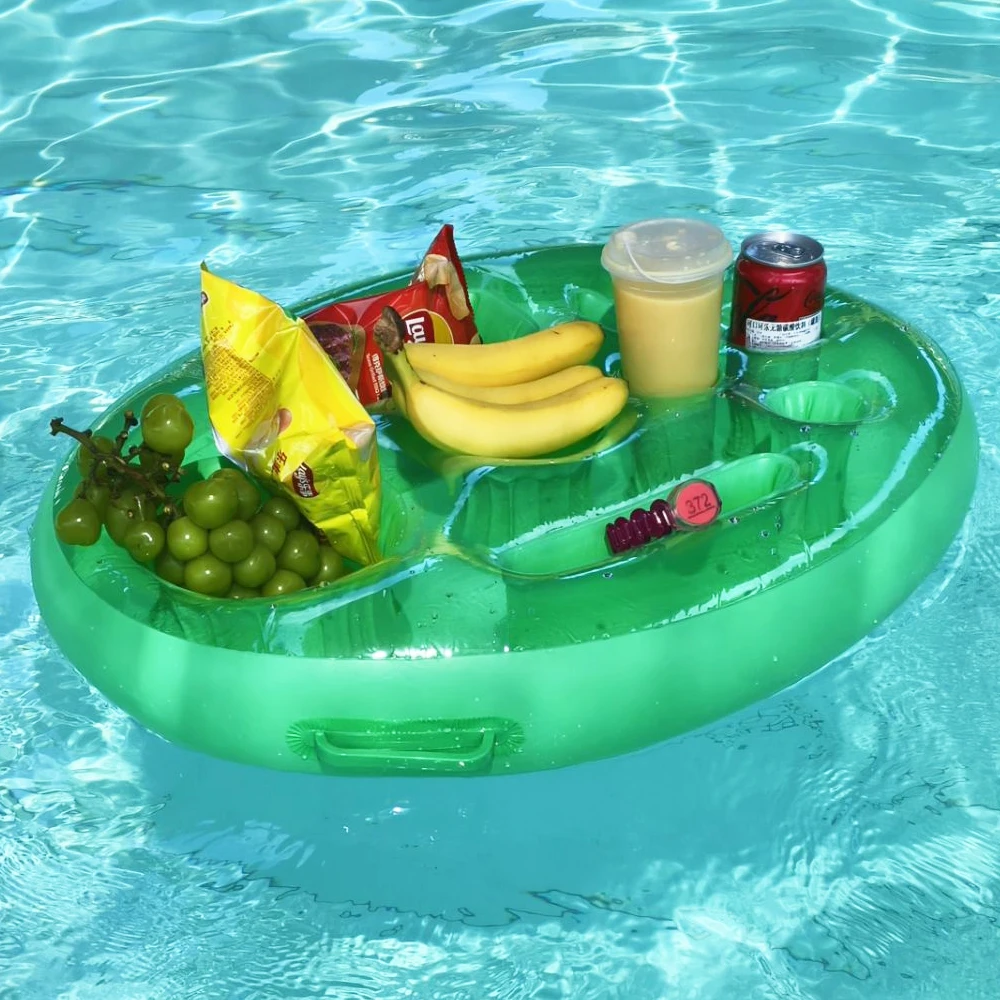 Bandeja Inflável Flutuante para Festa em Família, Suporte para Copos de Cerveja na Piscina, Suprimentos de Verão para Praia