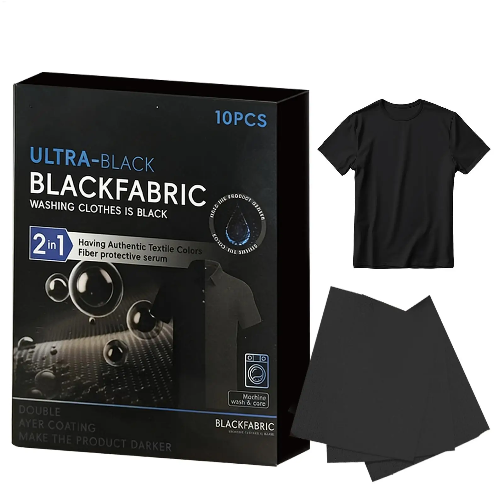 Folha de restauração de cores de roupas pretas, camisetas de linho de algodão, tablet de lavanderia, restauração de papel de lavanderia preto para máquina de lavar, com 10 peças