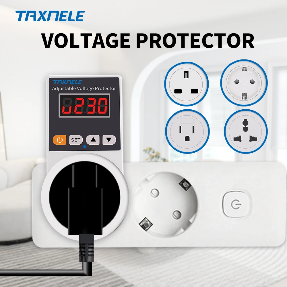 Soquete protetor de tensão ac 220v ajustável e fixo 16a protetor de tensão soquete geladeira de segurança de tensão Soquete protetor de tensão ac 220v ajustável e fixo 16a protetor de tensão soquete geladeira de segurança de tensão