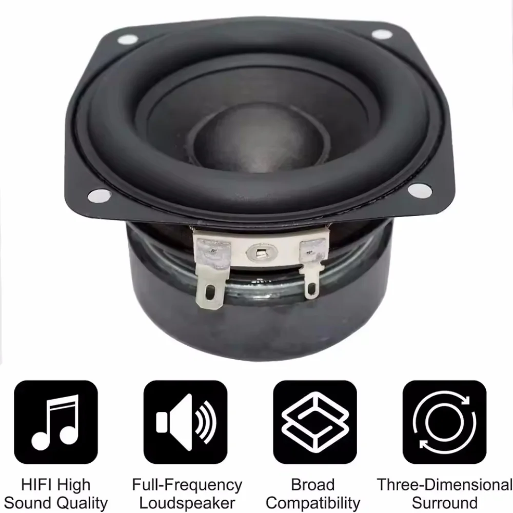 1 unidade de Alto-falante Subwoofer de 78MM, 4 Ohms, 15W, com Cone Convexo de 3 Polegadas, Woofer Quadrado para Graves, para Projetos DIY de Caixas de Som de Estante, Hifi e Home Theater 1 unidade de Alto-falante Subwoofer de 78MM, 4 Ohms, 15W, com Cone Convexo de 3 Polegadas, Woofer Quadrado para Graves, para Projetos DIY de Caixas de Som de Estante, Hifi e Home Theater
