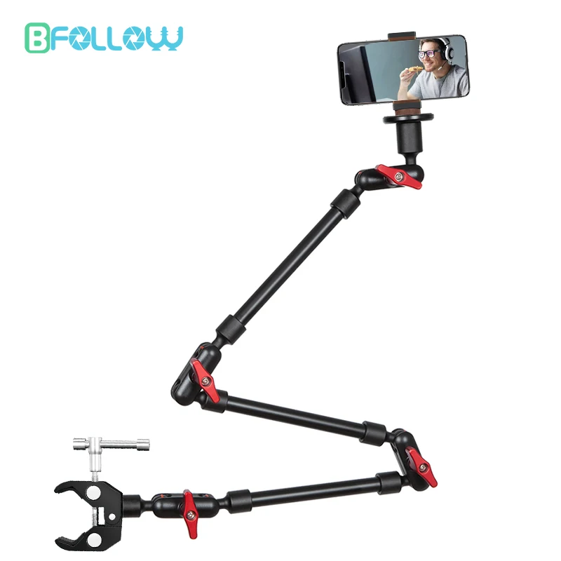 BFOLLOW 32 "22" Suporte para celular Braço mágico para câmera articulada flexível com braçadeira de mesa Suporte para tablet Magsafe Suporte para webcam