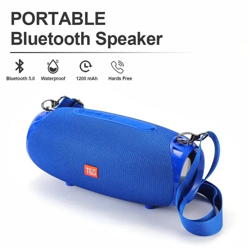 Caixa de Som Portátil Bluetooth Sem Fio para Exterior com Rádio FM, Subwoofer e Entrada Auxiliar à Prova d'Água para PC