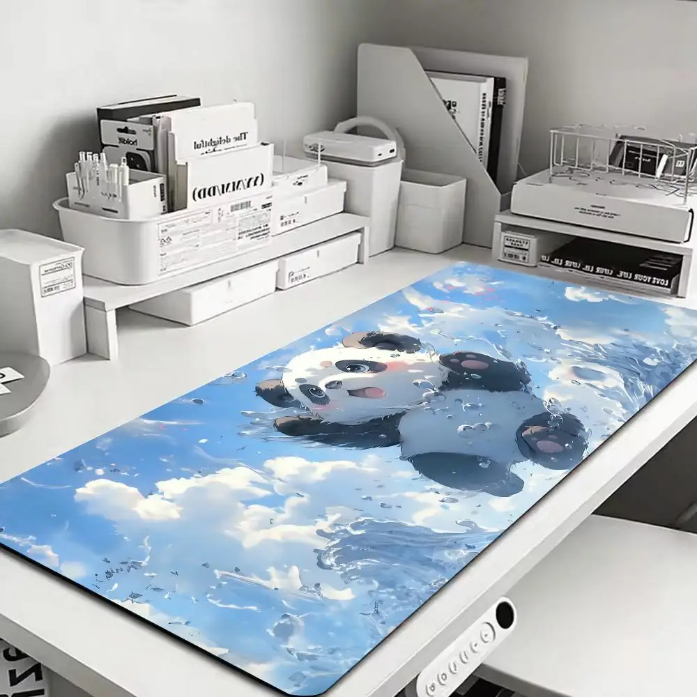 Natação panda mouse pad grande xxl monitor gaming mouse tablet bloqueio de borracha flash-venda tapete de mesa computador gamers trabalho escritório
