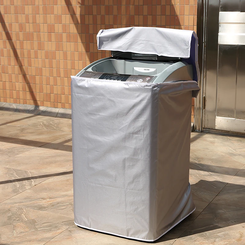 Capa para Máquina de Lavar Roupa 1 Peça, Poliéster Impermeável, Capa Protetora para Secadora de Carga Superior, com Revestimento Prateado Anti-UV e Anti-Poeira