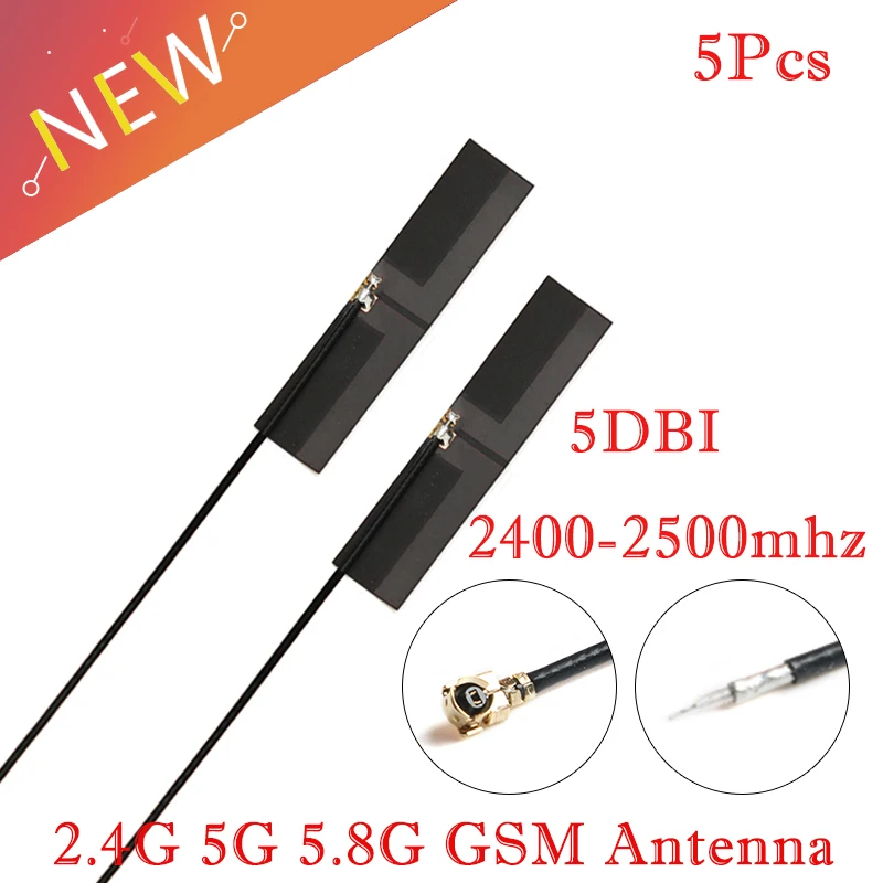 5 peças/1 peça 5dbi 2.4g 5g 5.8g wifi ble antena fpc embutida roteador wi-fi interface ipx banda dupla omnidirecional conector ipx/u.fl