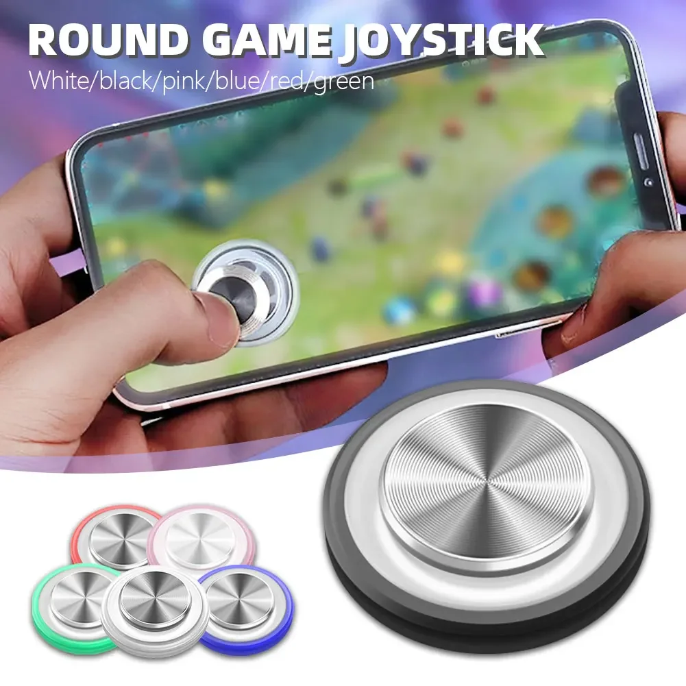 Joystick de jogo redondo universal, balancim para celular, para iphone, android, controle de botão de metal, ventosa para smartphone