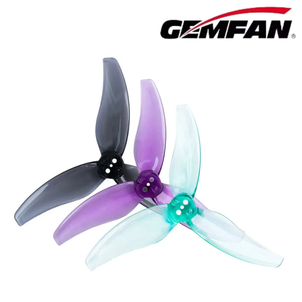 2 Pares/4 Peças Hélice Gemfan Hurricane 3630 3.6X3X3 de 3 Pás em PC 1.5mm CW CCW para Drone FPV Freestyle de 3.5 polegadas 2004