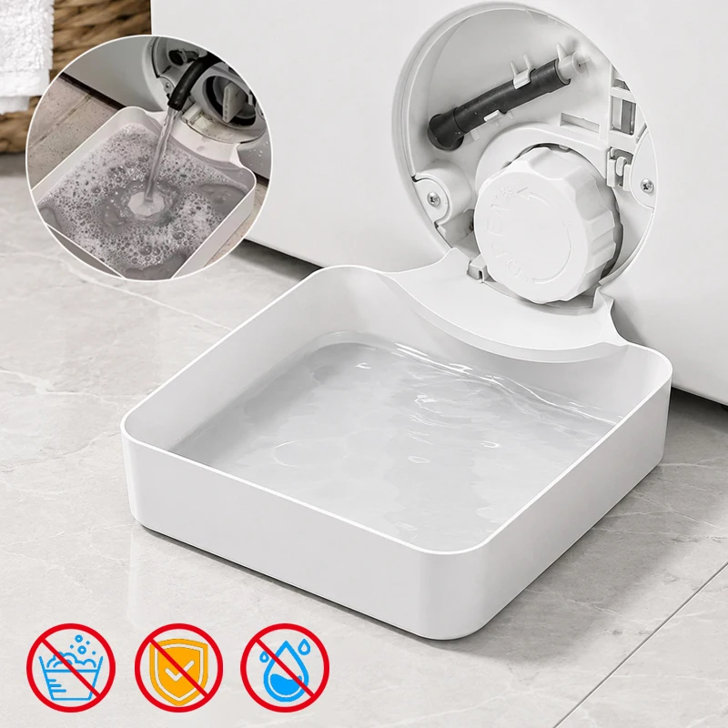 Bandeja de Drenagem para Máquina de Lavar Roupa, Caixa Coletora de Água Anti-Transbordamento para Máquina de Lavar de Tambor, Funil de Drenagem de Fiapos, Bandeja de Gotejamento, Proteção de Piso