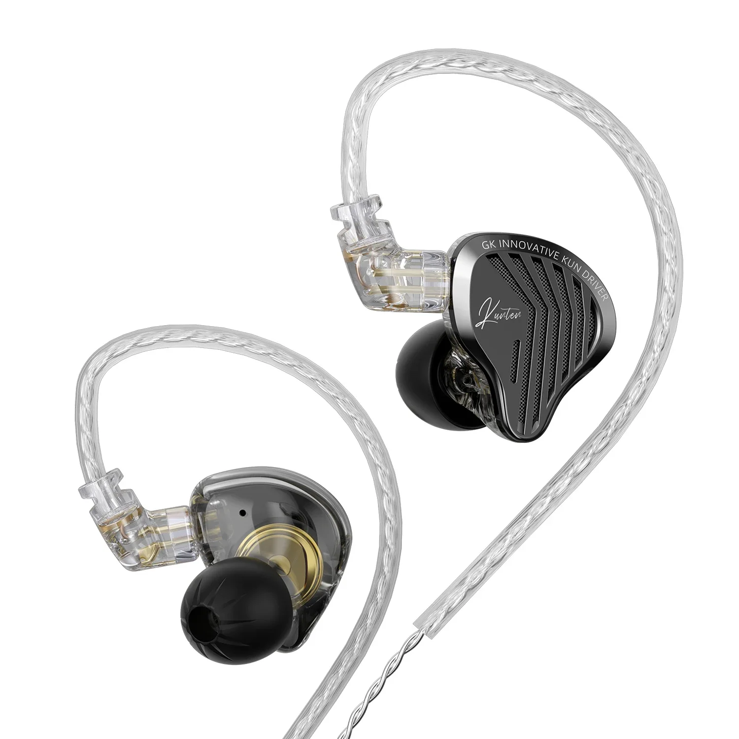 Fone de Ouvido Intra-auricular de Metal GK KUNTEN HiFi com Cabo Removível de 2 Pinos 3.5mm e Microfone Tipo-C para Música e Jogos KZ